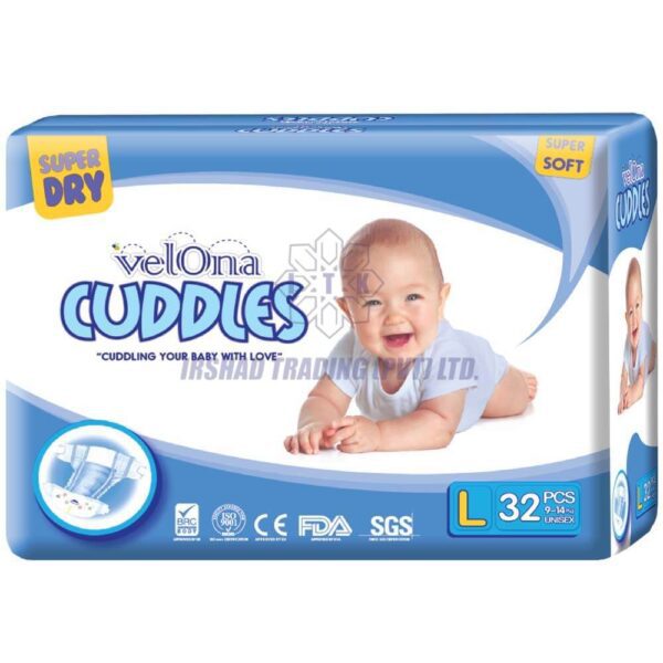 Velona Cuddles 32pcs Super Dry Extra Soft - Large Size